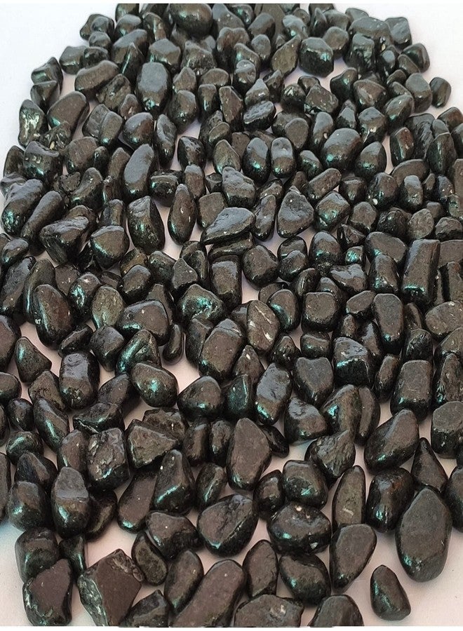 Power Stone Decorative Coloured Painted Asymmetric Marble Stone Pebbles for Vase Filler Plant Pots Aquarium Home Garden Outdoor Decoration (Black, 1 Kg) - Image 1